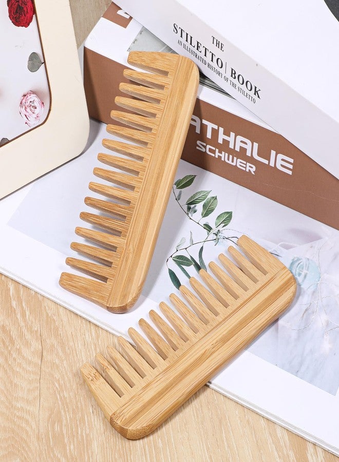 Gtziqa 2 PCS Bamboo Wide Tooth Comb, Wooden Wide Toothed Combs Large Hair Detangling Comb No Handle Detangler Combs Prevents Tangle & Anti Static for Curly, Straight, Wavy, Long, Thick Hair for Men or Women - Image 5